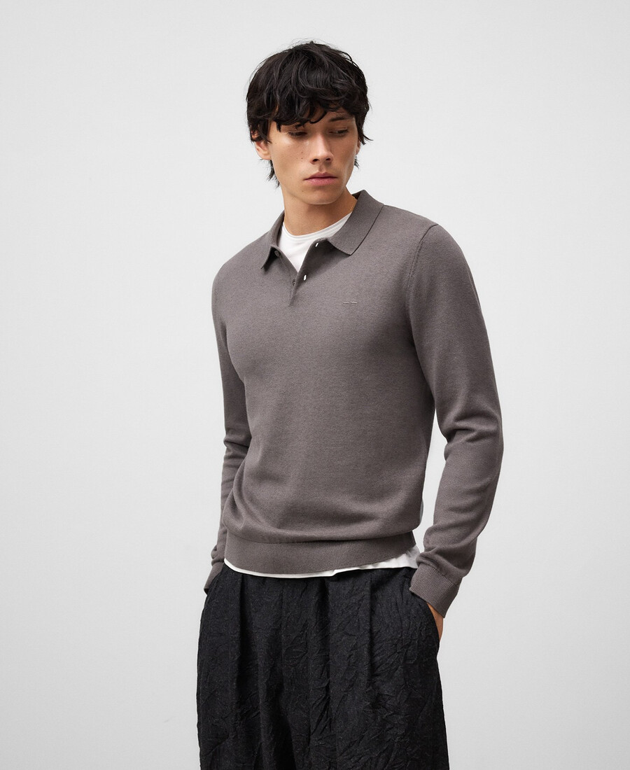 polo homme à manches longues coupe classique