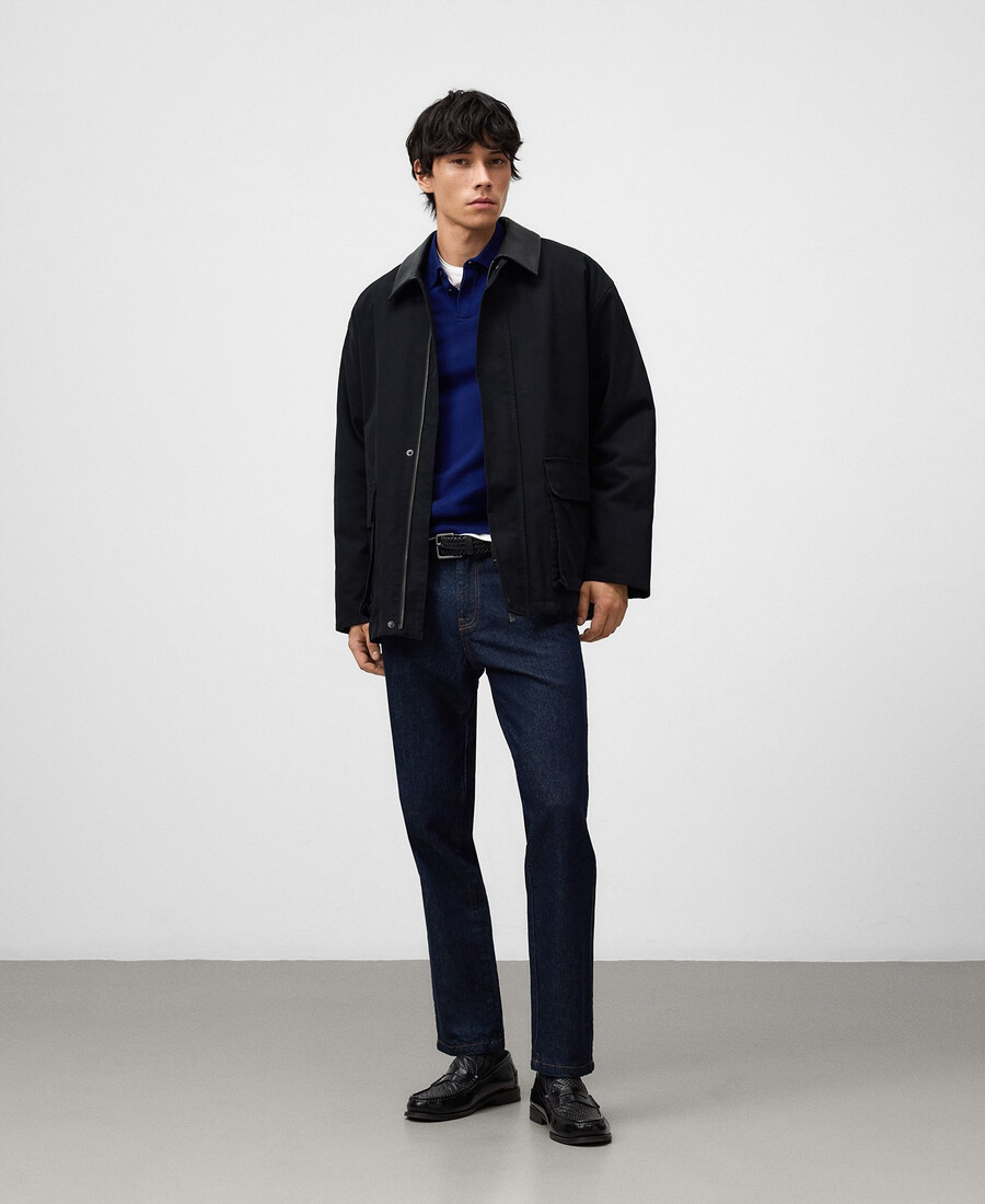polo homme à manches longues en laine mérinos