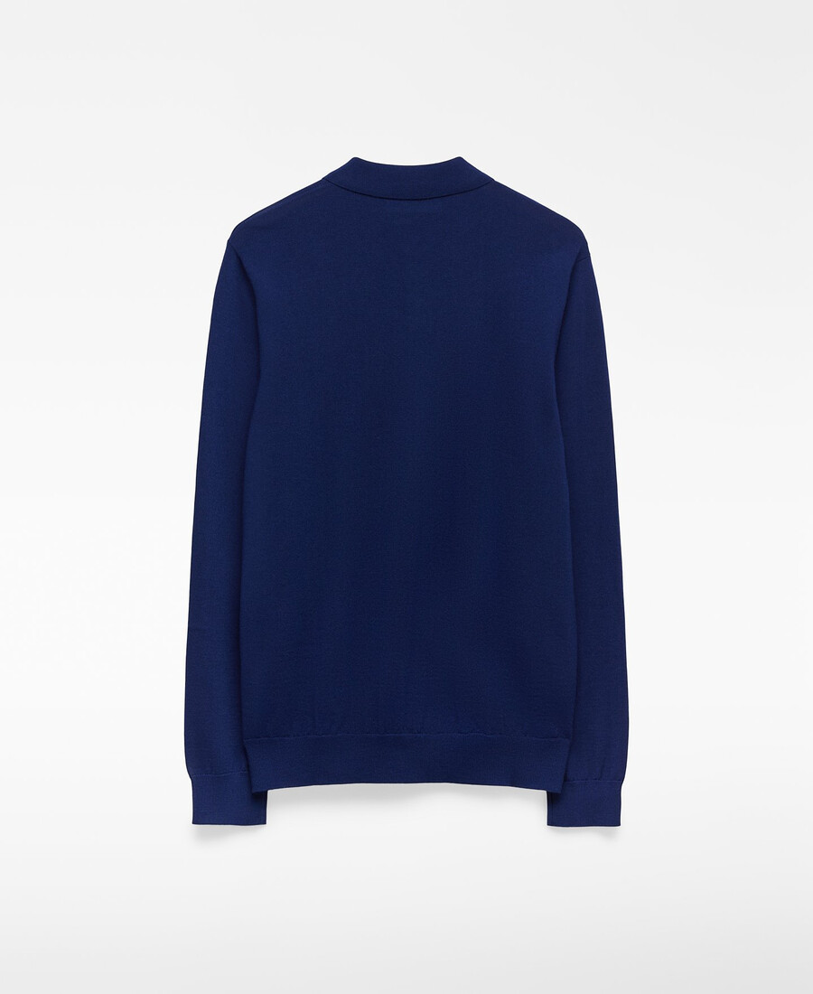 polo homme à manches longues en laine mérinos