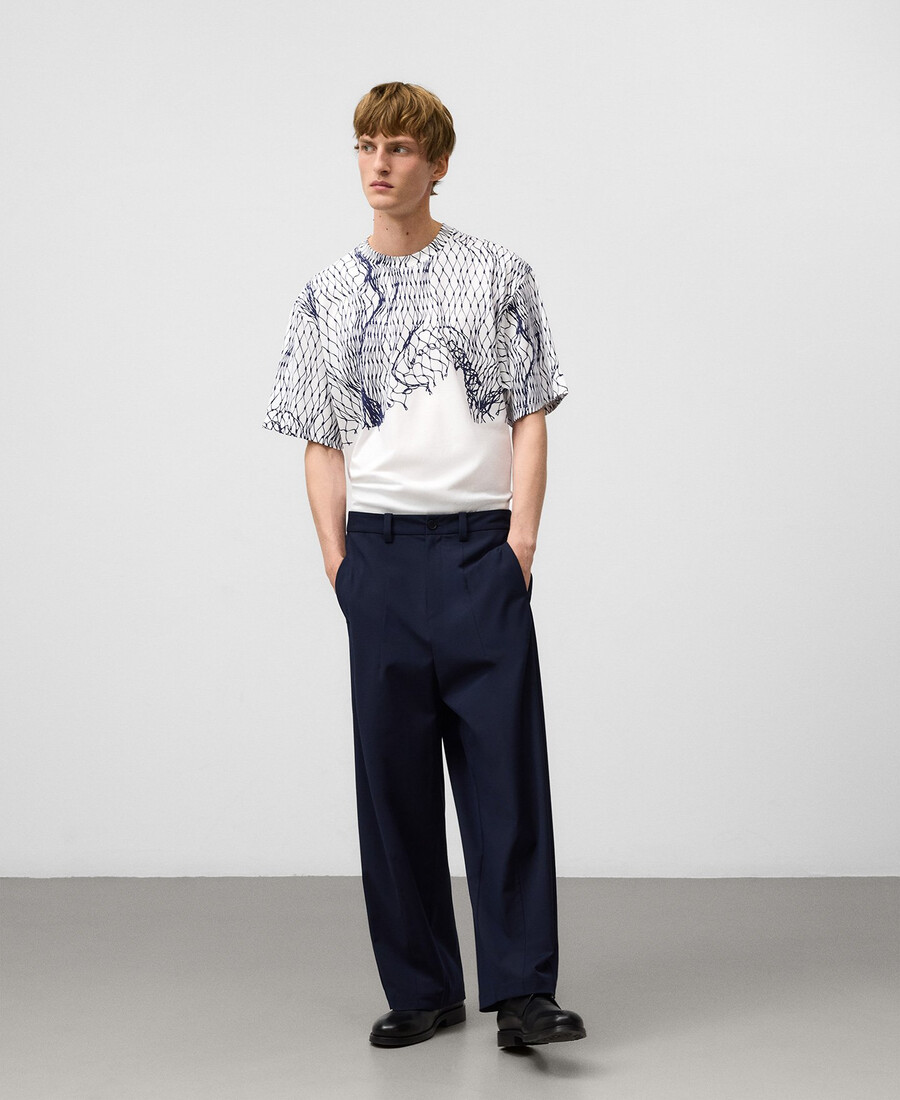 t-shirt imprimé en filet pour homme