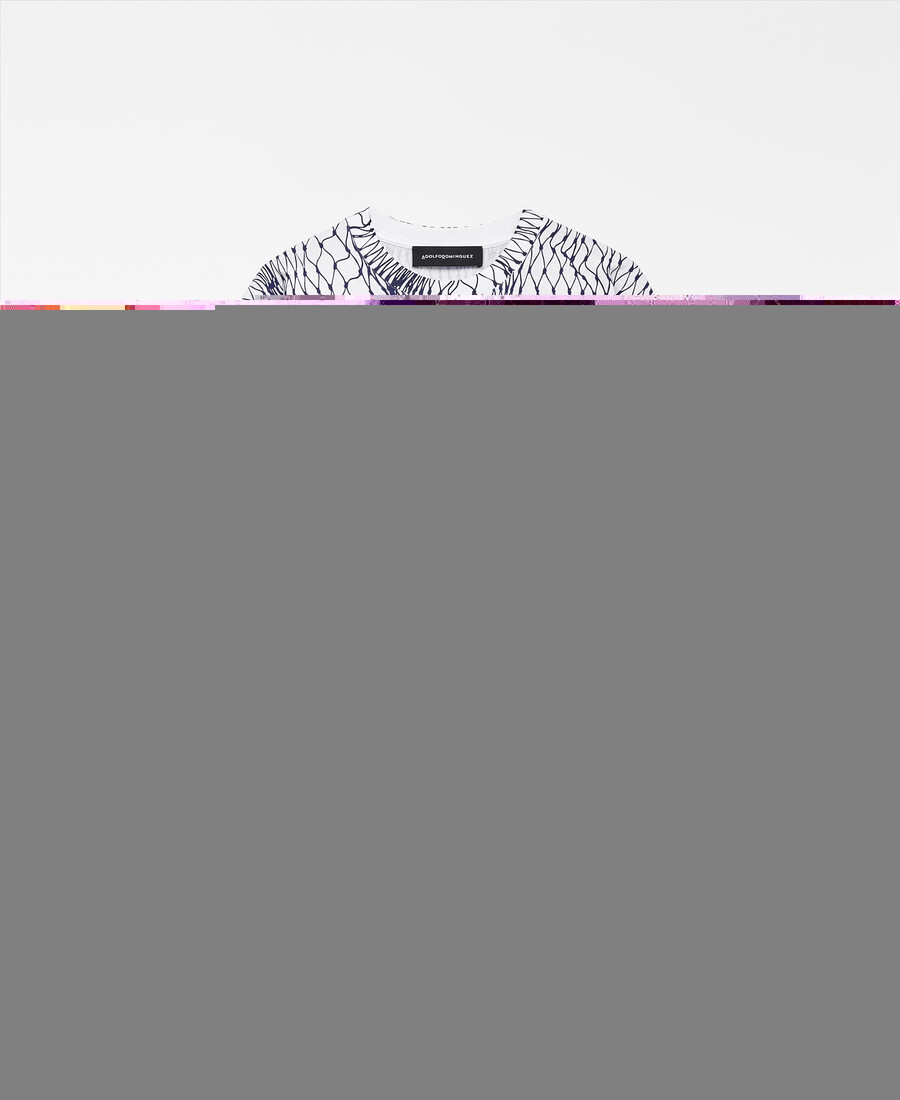t-shirt imprimé en filet pour homme