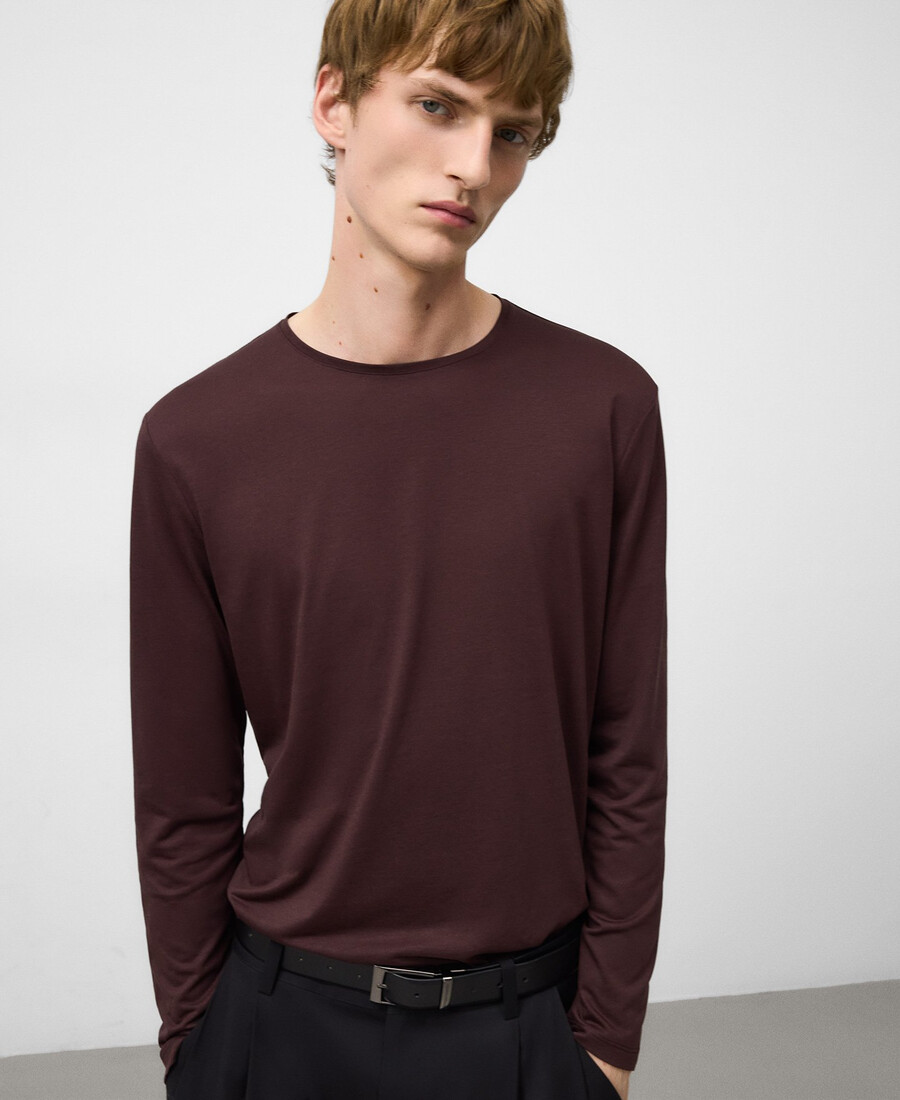 t-shirt homme à manches longues coupe classique