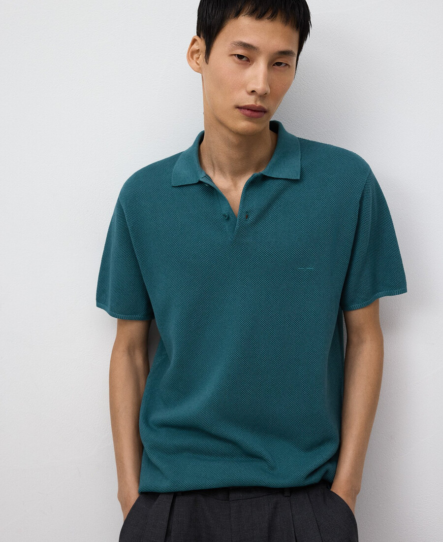 polo homme en maille structurée coupe classique