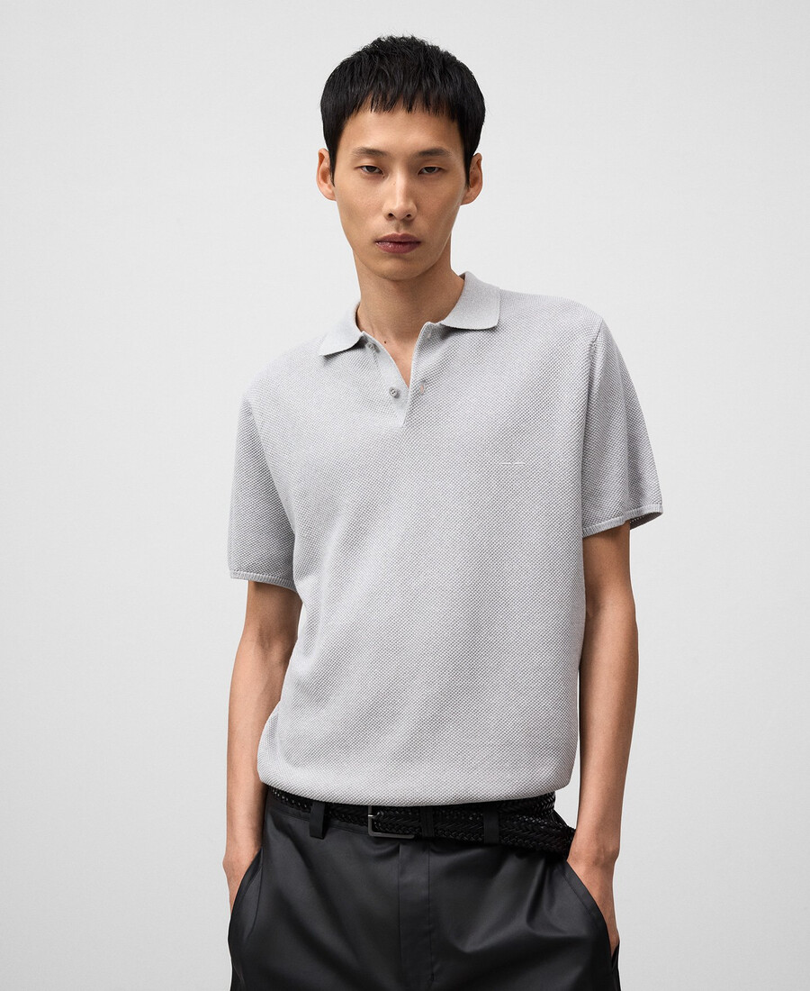 polo homme en maille structurée coupe classique