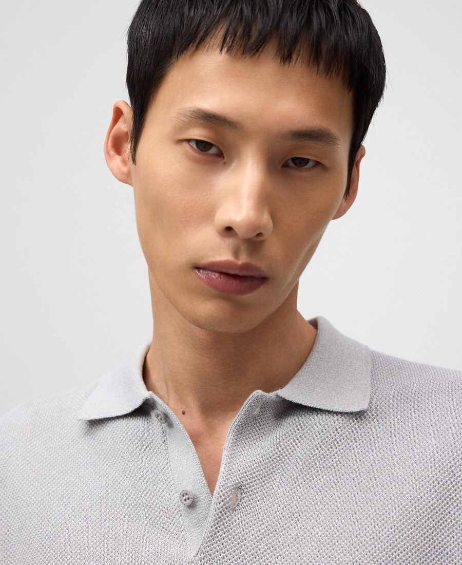 polo homme en maille structurée coupe classique