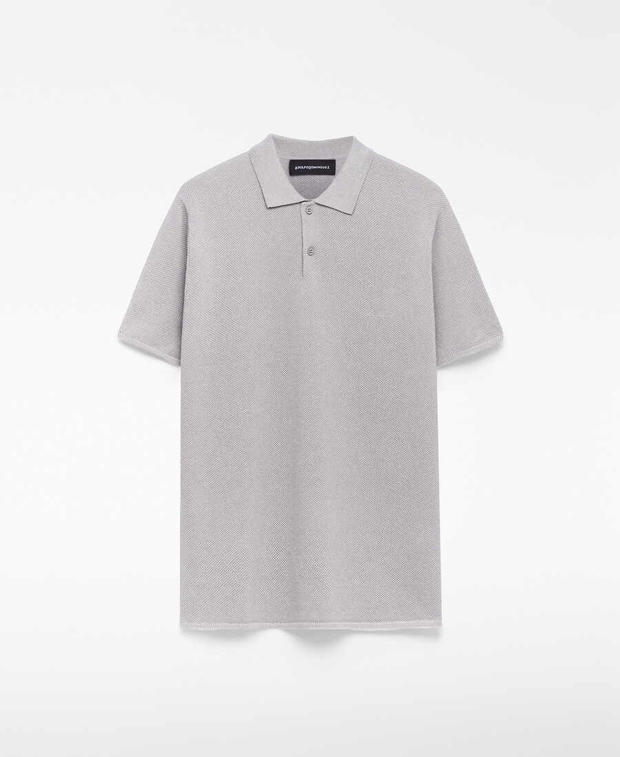 polo homme en maille structurée coupe classique