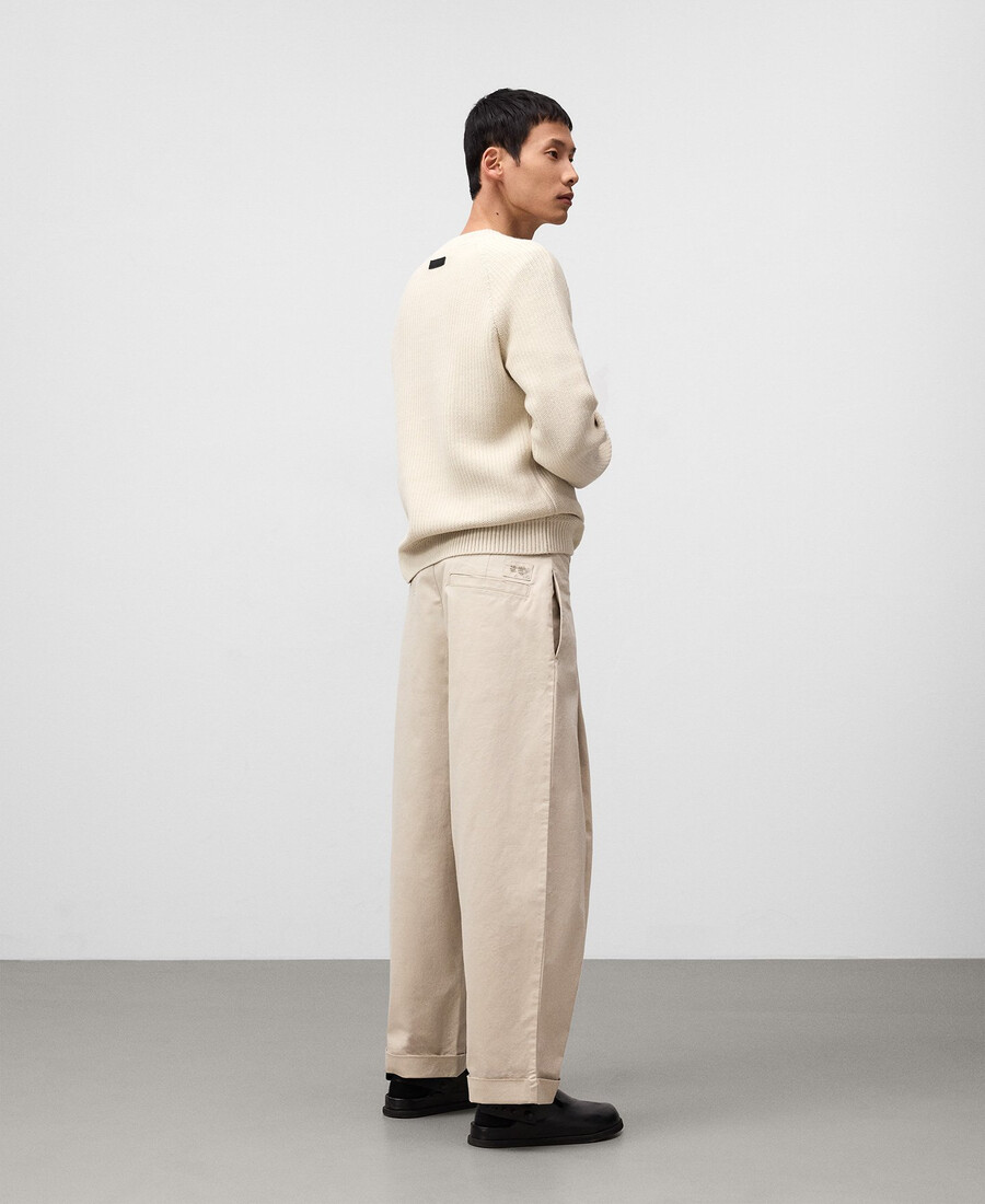 pantalon droit à plis homme