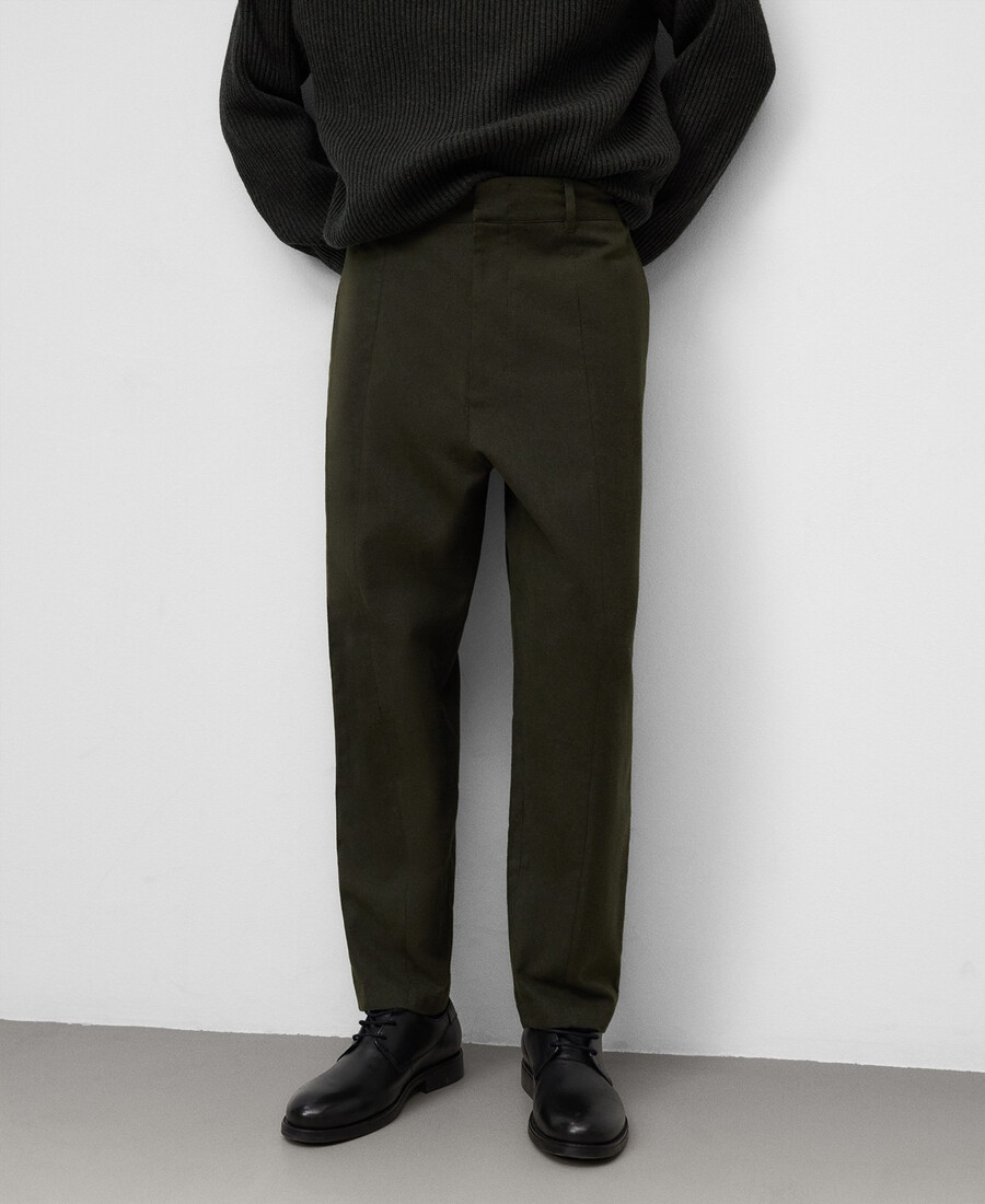 pantalon en coton coupe tonneau pour homme