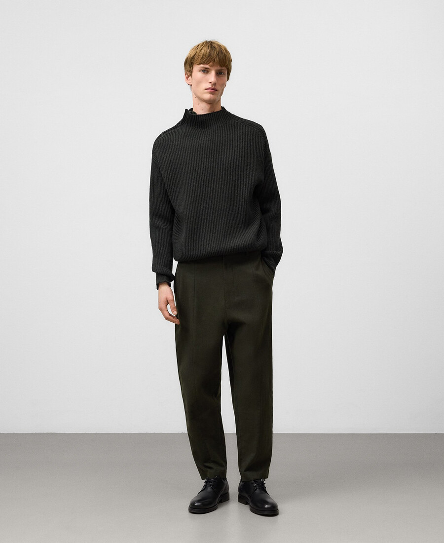 pantalon en coton coupe tonneau pour homme