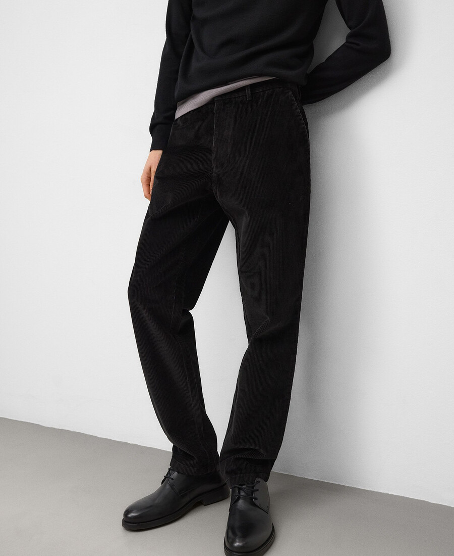 pantalon chino en velours côtelé coupe classique pour homme