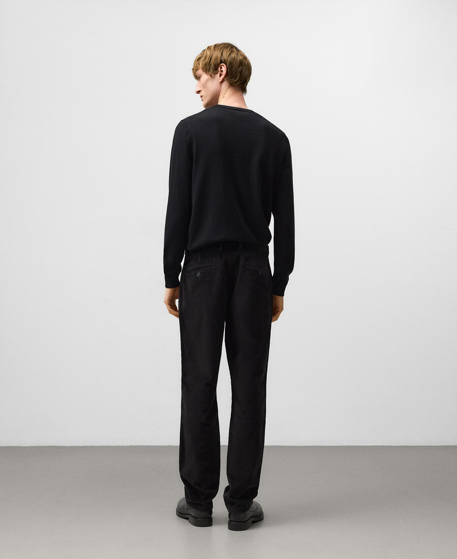 pantalon chino en velours côtelé coupe classique pour homme