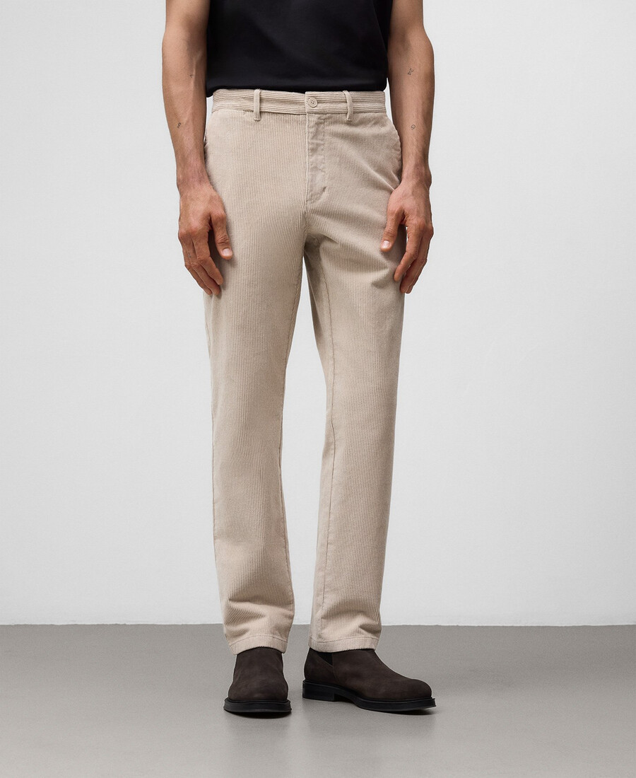 pantalon chino en velours côtelé coupe classique pour homme