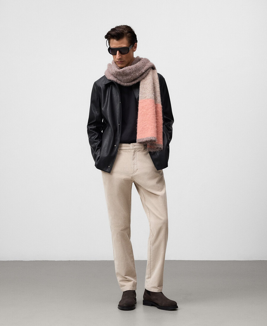 pantalon chino en velours côtelé coupe classique pour homme