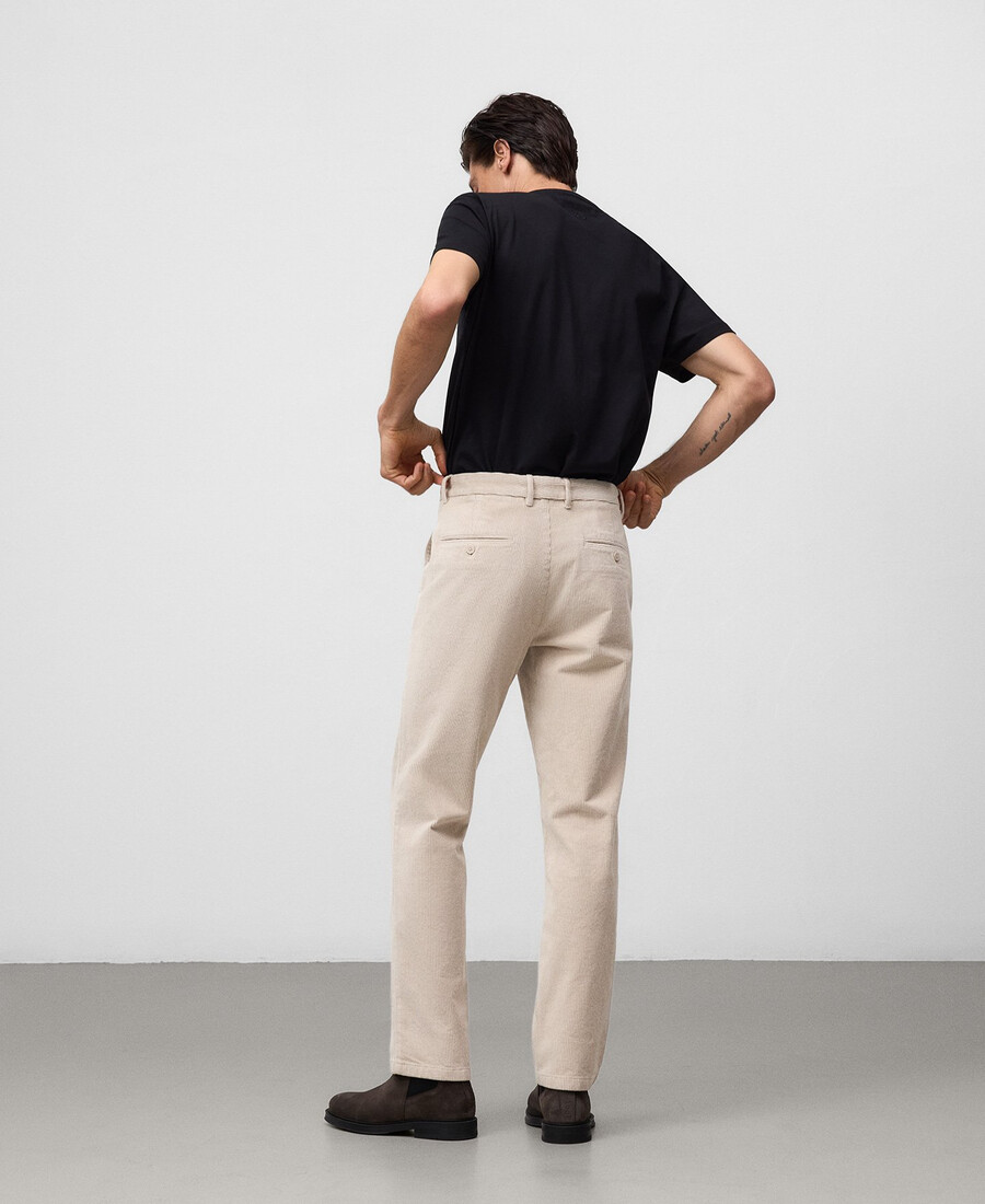pantalon chino en velours côtelé coupe classique pour homme