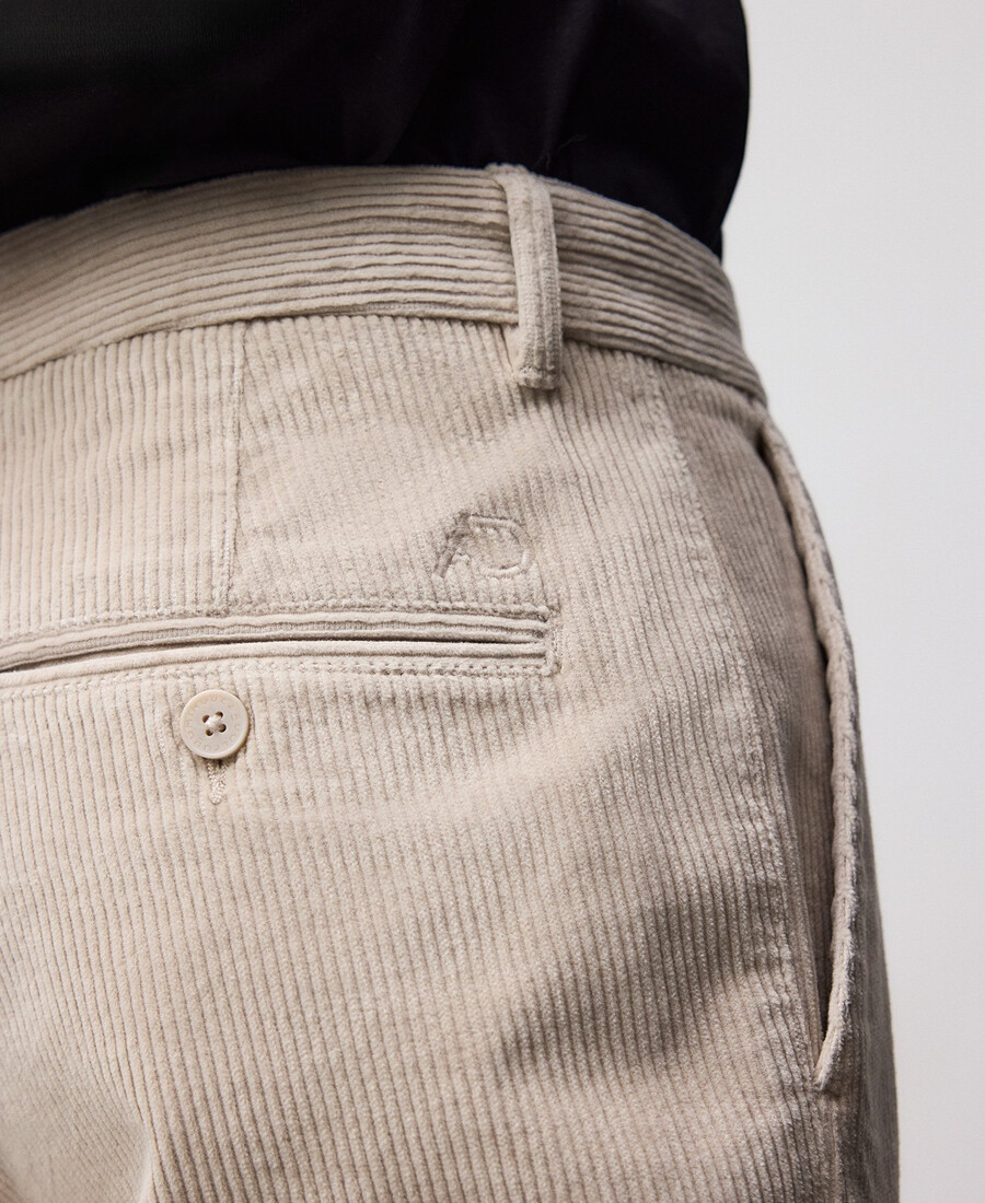 pantalon chino en velours côtelé coupe classique pour homme